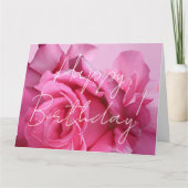 Gelukkige verjaardag  roze rozen elegant stijlvol kaart (Voorkant)