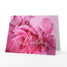 Gelukkige verjaardag  roze rozen elegant stijlvol