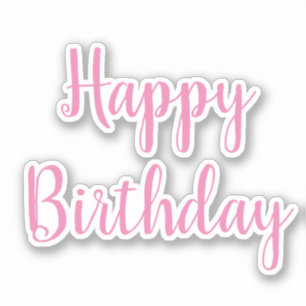 Gelukkige Verjaardag Roze Wit Meisjes Partij Custo Sticker