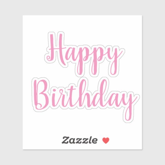 Gelukkige Verjaardag Roze Wit Meisjes Partij Custo Sticker (Vel)