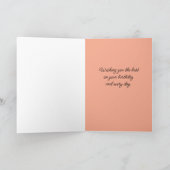 Gelukkige Verjaardag Roze Zinnias Waterverf Tuin Kaart (Binnen)