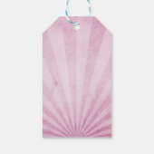 Gelukkige Verjaardag Roze Zonnestralen met een Sha Cadeaulabel (Achterkant)