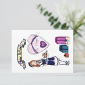 Gelukkige verjaardag  RSVP kaartje (Staand voorkant)