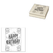 gelukkige verjaardag rubberstempel (Gestempeld)