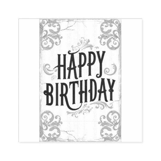 gelukkige verjaardag rubberstempel (Afrduk)