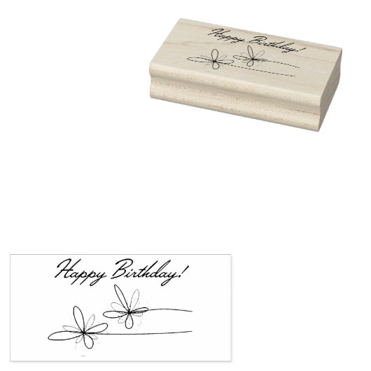 Gelukkige Verjaardag Rubberstempel (Gestempeld)