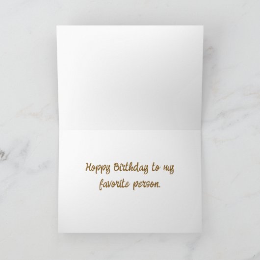 Gelukkige Verjaardag Rustiek Artistiek Konijn Bedankkaart (Binnen)