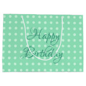 Gelukkige Verjaardag Rustieke Polka Dots Mint Groe Groot Cadeauzakje (Achterkant)