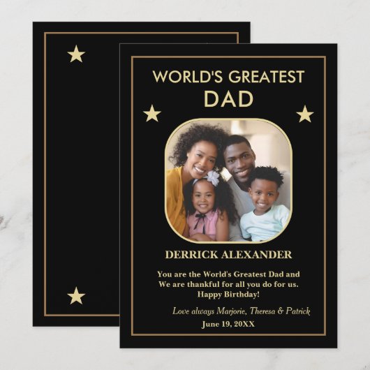 Gelukkige verjaardag 's werelds grootste vader fot (Voorkant / Achterkant)