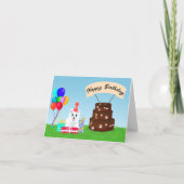 Gelukkige Verjaardag Samojeed met Taart Kaart (Voorkant)