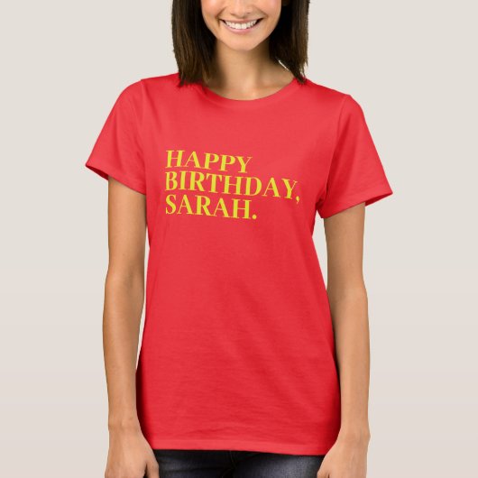 Gelukkige verjaardag Sarah | Verjaardag Sarah T-shirt (Voorkant)