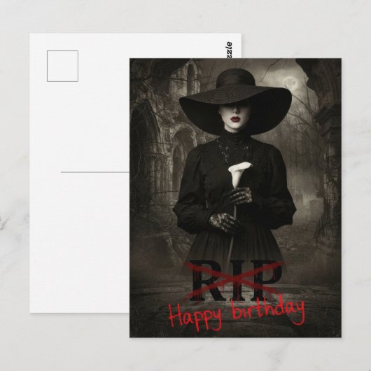 Gelukkige verjaardag sarcastisch briefkaart (Voorkant / Achterkant)