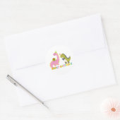 Gelukkige verjaardag saurus ronde sticker (Envelop)