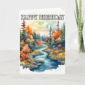 Gelukkige Verjaardag Scenery Buitenlandschap Kaart (Voorkant)