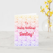 Gelukkige verjaardag schat, liefde harten modern kaart (Gele Bloem)