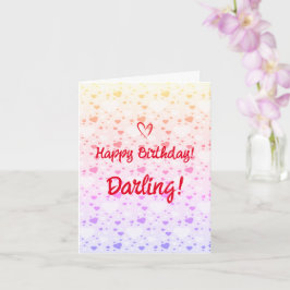 Gelukkige verjaardag schat, liefde harten modern kaart