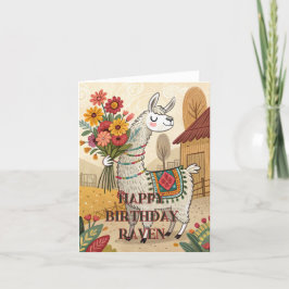 Gelukkige verjaardag schattige alpaca lama kaart