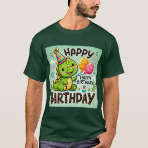 Gelukkige verjaardag Schattige Dino Roar T-shirt