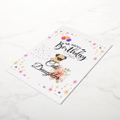 Gelukkige verjaardag schattige dochter's verjaarda folie uitnodiging (Gedraaid)