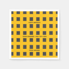 Gelukkige verjaardag, Schattige etnisch patroon Servet