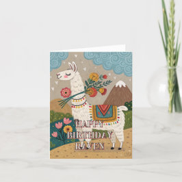 Gelukkige verjaardag schattige folk alpaca lama fo bedankkaart