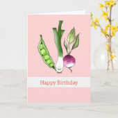 Gelukkige verjaardag (schattige groenten) kaart (Gele Bloem)