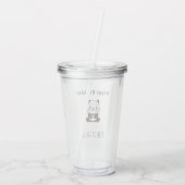 Gelukkige verjaardag schattige pandabeer geel acryl drinkbeker (Achterkant)