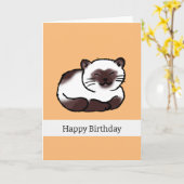 Gelukkige Verjaardag (schattige siamese kat) Kaart (Gele Bloem)
