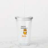 Gelukkige verjaardag schattige tijger aangepaste n acryl drinkbeker (Voorkant)