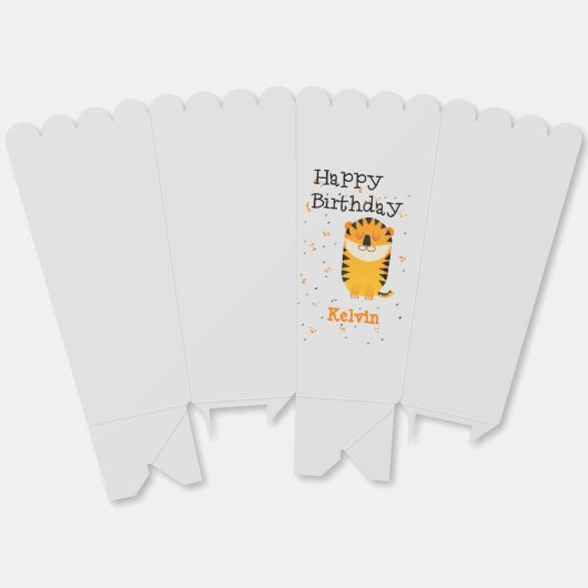 Gelukkige verjaardag schattige tijger aangepaste n bedankdoosjes (Ongevouwen)