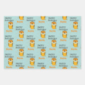 Gelukkige verjaardag schattige tijger aangepaste n inpakpapier vel (Voorkant 3)