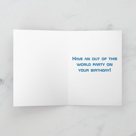 Gelukkige Verjaardag, Schattigee Alien in Ruimteva Kaart (Binnen)