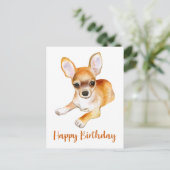 Gelukkige Verjaardag Schattigee Chihuahua Puppy Do Briefkaart (Staand voorkant)