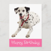 Gelukkige Verjaardag Schattigee Dalmatische Puppy  Briefkaart (Voorkant)