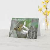 Gelukkige Verjaardag Schattigee Eekhoorn Kaart (Gele Bloem)