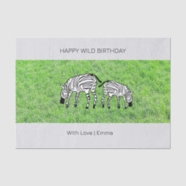 Gelukkige verjaardag, Schattigee en gelukkige zebr Tissuepapier
