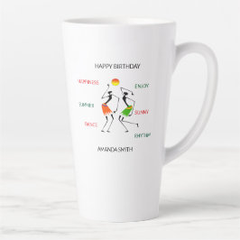 Gelukkige Verjaardag Schattigee Geluksdans Latte Mok