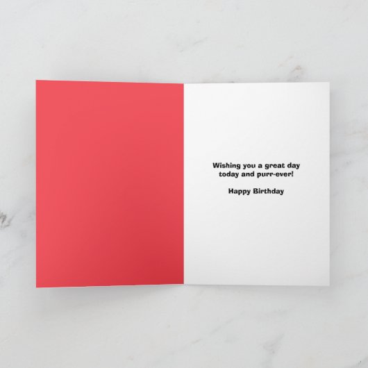 Gelukkige Verjaardag Schattigee Kat Gekleed in Tru Feestdagen Kaart (Binnen)