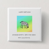 Gelukkige verjaardag, Schattigee kleine Keniaanse  Vierkante Button 5,1 Cm (Voorkant)