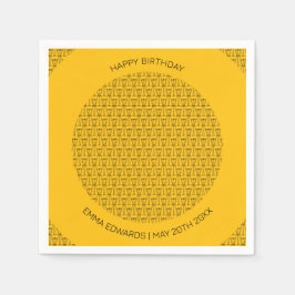 Gelukkige Verjaardag Schattigee Kokosnoot Trees si Servet