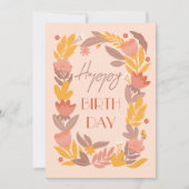 Gelukkige verjaardag. Schattigee roze botanische t (Voorkant)