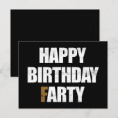 Gelukkige verjaardag scheet, ongepaste grap briefkaart (Voorkant / Achterkant)