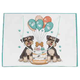 Gelukkige verjaardag Schnauzer honden Groot Cadeauzakje
