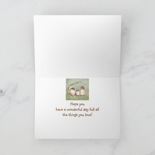 Gelukkige Verjaardag Schoondochter Sparrow Bird Fa Kaart (Binnen)