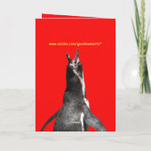 Gelukkige verjaardag! Schreeuwende Penguin Funny C Kaart (Achterkant)