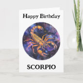 Gelukkige Verjaardag Scorpio Zodiac Kaart (Voorkant)
