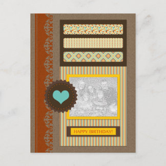gelukkige verjaardag ( scrapbook ) briefkaart