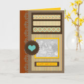 gelukkige verjaardag ( scrapbook ) kaart (Gele Bloem)