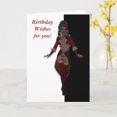 Gelukkige verjaardag Sensuele Afro-Amerikaanse vro Kaart (Gele Bloem)