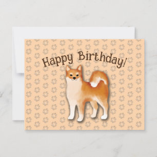 Gelukkige Verjaardag Shiba Inu hond illustratie Briefkaart
